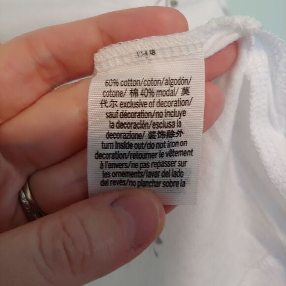 Victoria's Secret PINK Girlfriend Crop White Rose Print Long Sleeve Top Size M - Picture 7 of 8